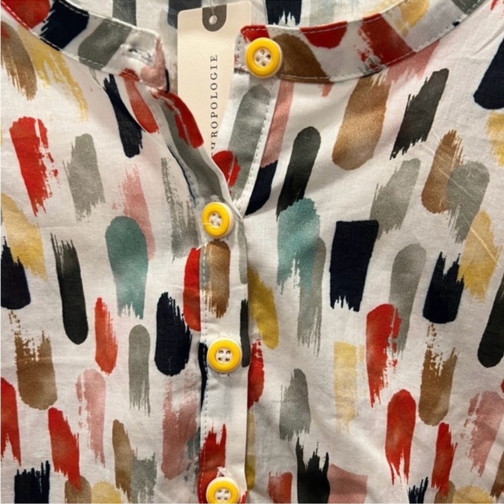 EVA FRANCO ANTHROPOLOGIE KRIZIA TOP IN MULTICOLOR, SIZE L, NWT. - Picture 6 of 11